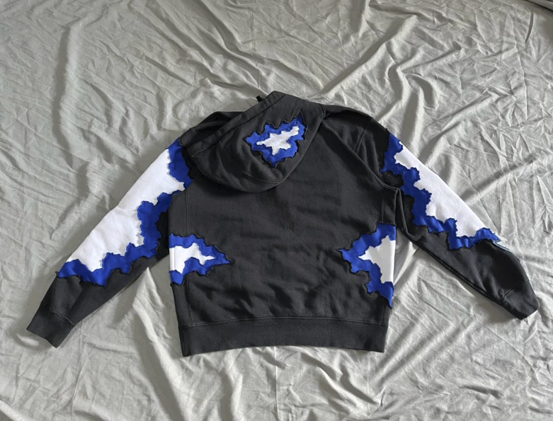 Butterfly Skeleton Contrast Patch Hoodie