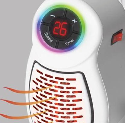 Plug-In Go Heater – Portable Ceramic Fan Heater with Adjustable Temperature & Remote Control