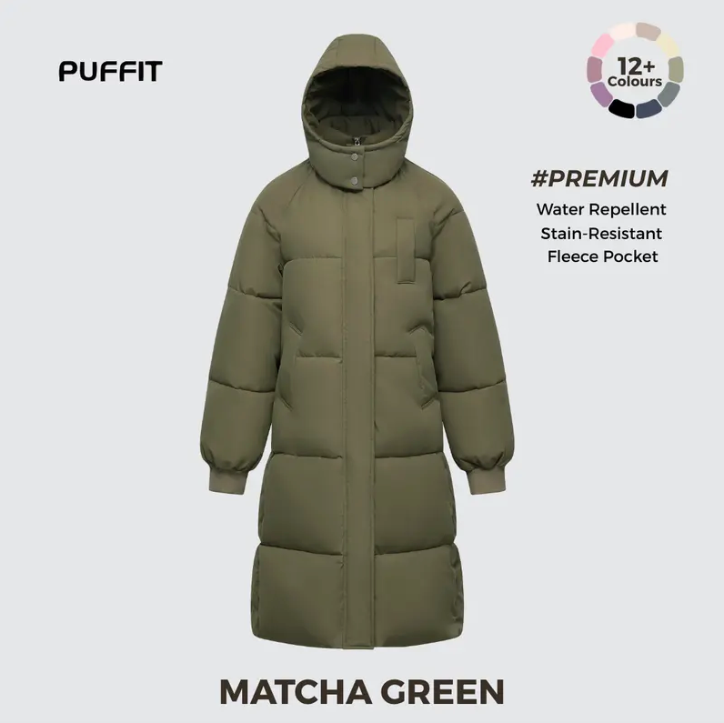 Women’s Classic Long Winter Puffer – Hooded Quilted Coat with Water & Stain Resistant Finish