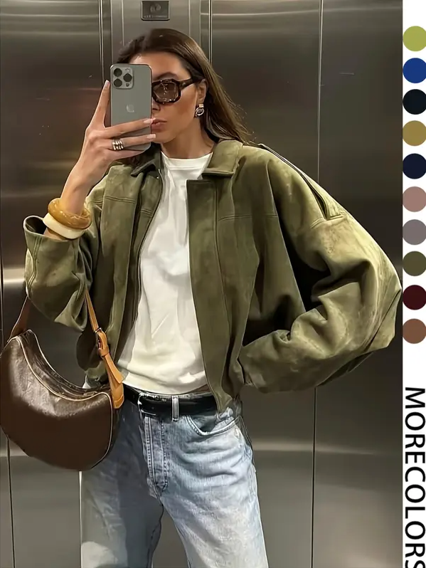 Short Jacket for Women – Lightweight Spring & Autumn Cropped Coat with Woven Fabric