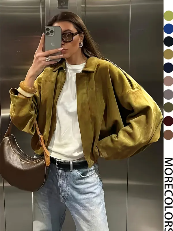 Short Jacket for Women – Lightweight Spring & Autumn Cropped Coat with Woven Fabric
