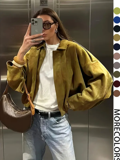 Short Jacket for Women – Lightweight Spring & Autumn Cropped Coat with Woven Fabric