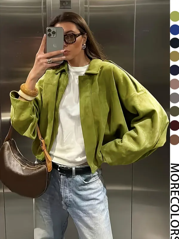 Short Jacket for Women – Lightweight Spring & Autumn Cropped Coat with Woven Fabric