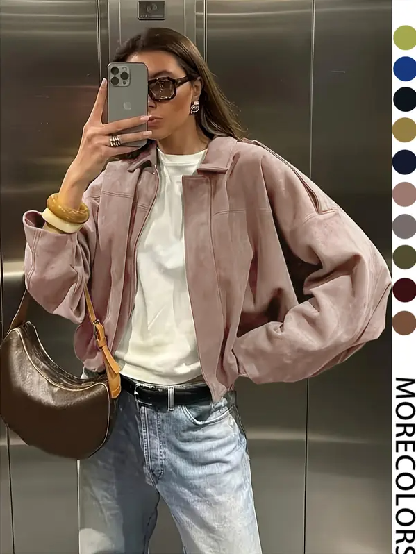 Short Jacket for Women – Lightweight Spring & Autumn Cropped Coat with Woven Fabric