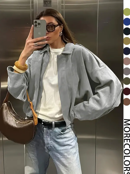 Short Jacket for Women – Lightweight Spring & Autumn Cropped Coat with Woven Fabric