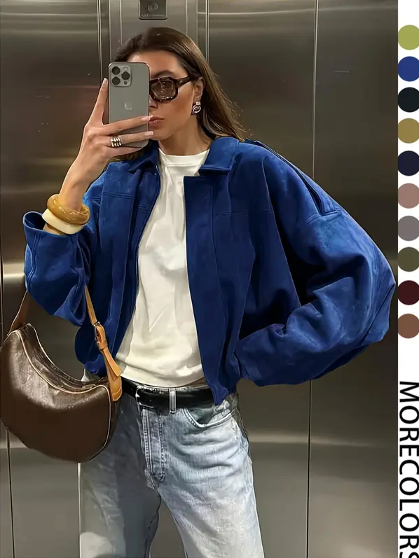 Short Jacket for Women – Lightweight Spring & Autumn Cropped Coat with Woven Fabric