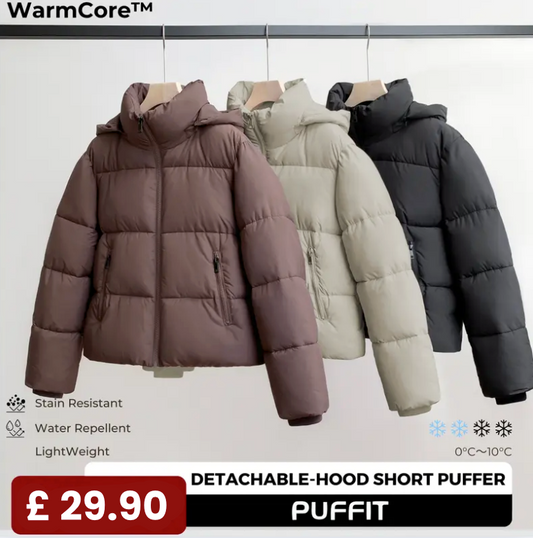 Women’s Winter Quilted Jacket with Removable Hood – Water-Repellent, Stain-Resistant, Lightweight Warm Coat