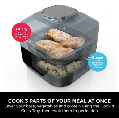 10-in-1 Rapid Multi-Cooker with Air Fryer & Steamer – 5.7 L Capacity, Complete Meals in 15 Minutes