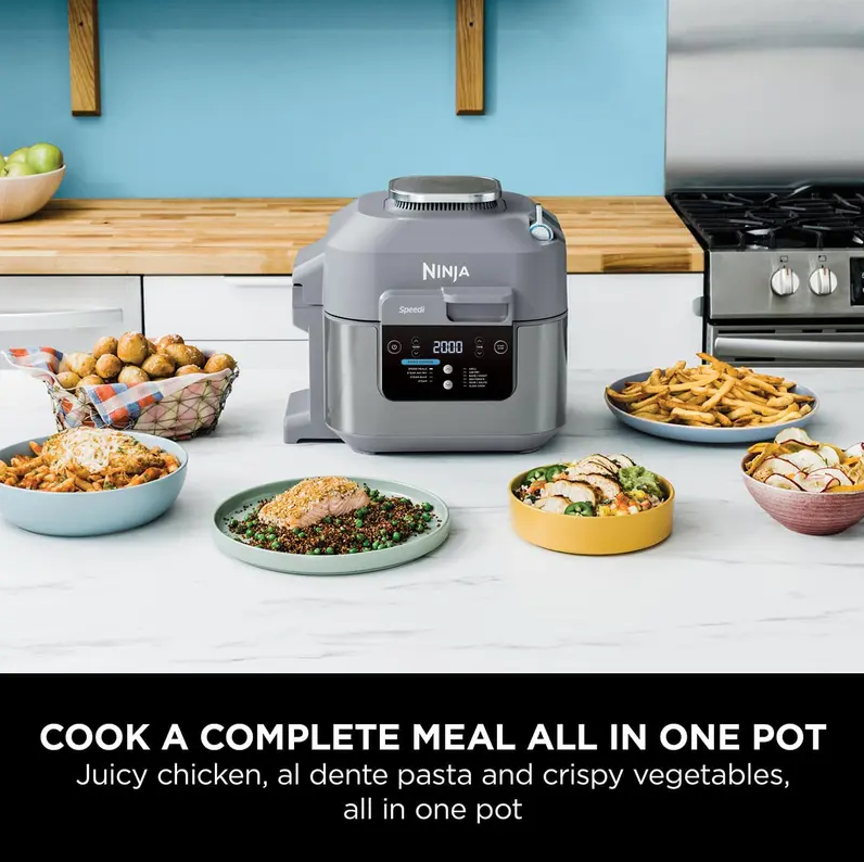 10-in-1 Rapid Multi-Cooker with Air Fryer & Steamer – 5.7 L Capacity, Complete Meals in 15 Minutes