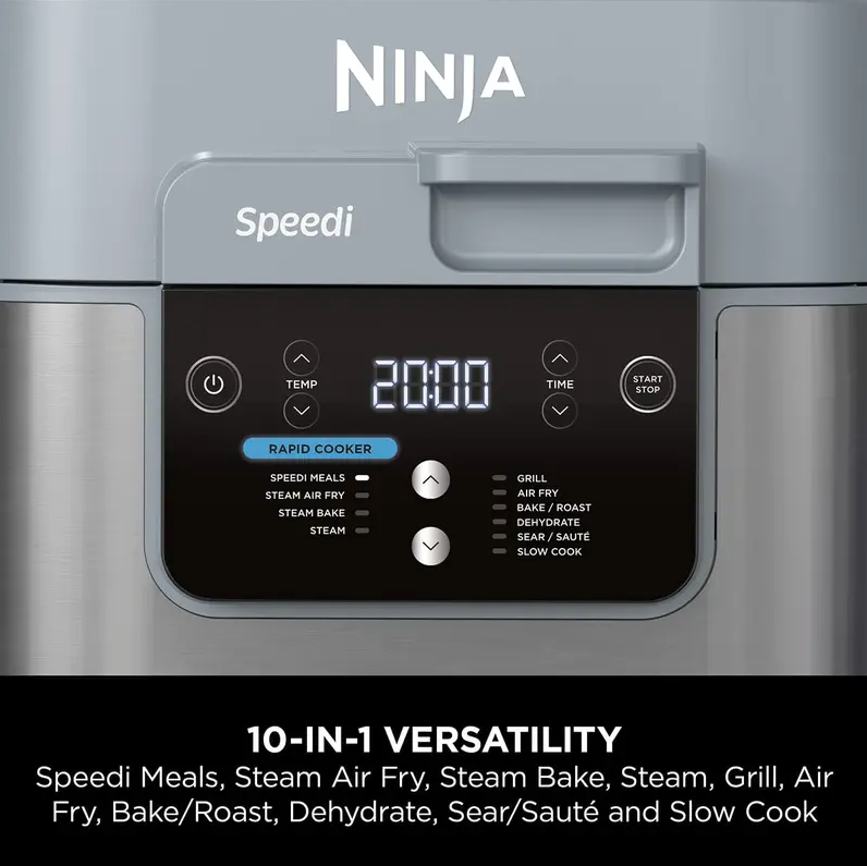 10-in-1 Rapid Multi-Cooker with Air Fryer & Steamer – 5.7 L Capacity, Complete Meals in 15 Minutes