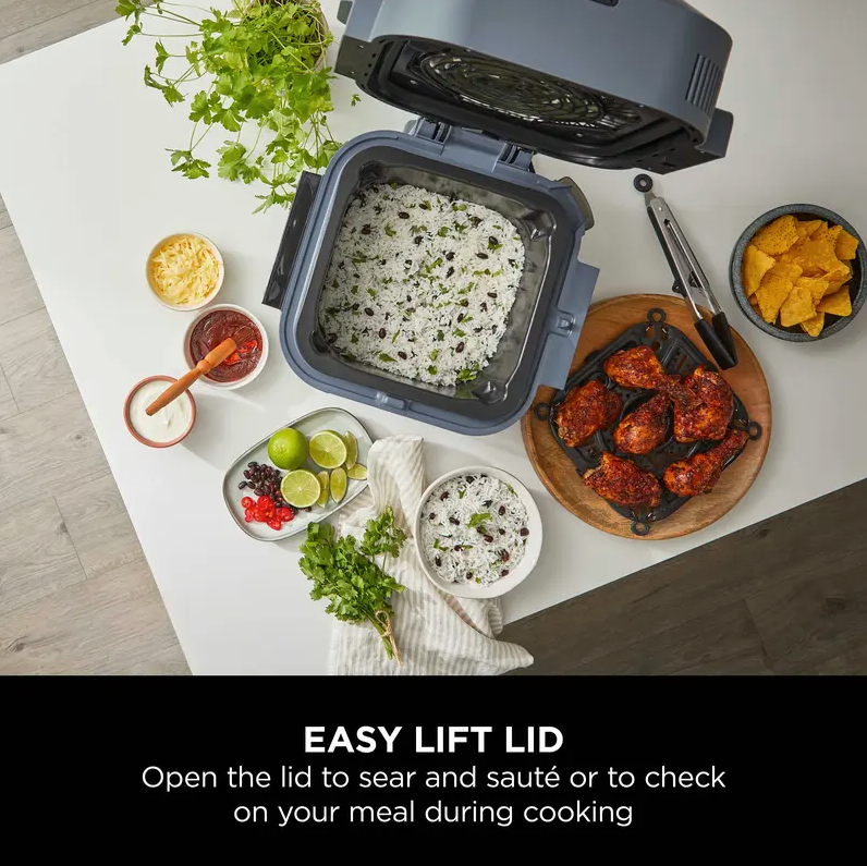 10-in-1 Rapid Multi-Cooker with Air Fryer & Steamer – 5.7 L Capacity, Complete Meals in 15 Minutes