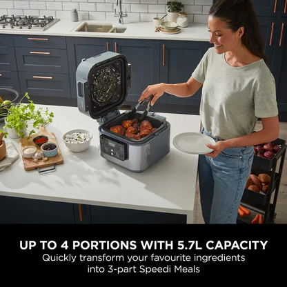 10-in-1 Rapid Multi-Cooker with Air Fryer & Steamer – 5.7 L Capacity, Complete Meals in 15 Minutes